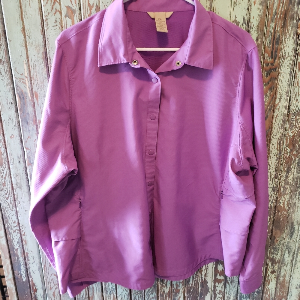 Duluth Trading Wind Shirt Purple 2XL
